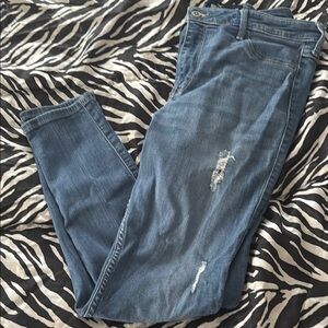 Blue Distressed Women's Jeans